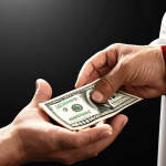 **"A person giving a tithe (a portion of their income) with sincerity and trust in God, symbolizing partnership with God."**